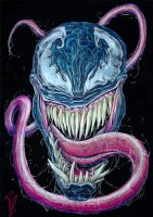Venom Head Comic Art
